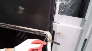 Ремонт котла Kiturami KRM 70   Замена уплотнителя топочной дверцы