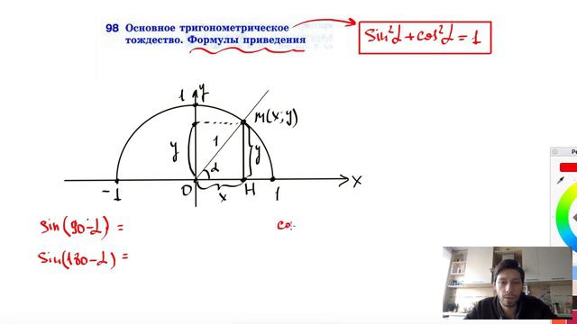 98. Основное тригонометрическое тождество. Формулы приведения