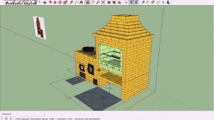 4. Барбекю из кирпича  (2.34х1.04) с Мангалом Печью под Казан и Духовкой  Своими Руками!