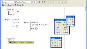Программирование в Mathcad 13. Написание простейших циклов и условий. Урок 24