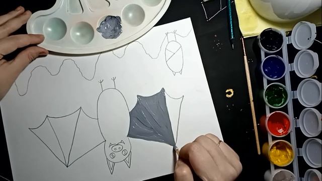 Как нарисовать летучую мышь??? смотреть онлайн
