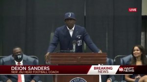 Deion Sanders speaks for first time as JSU head football coach