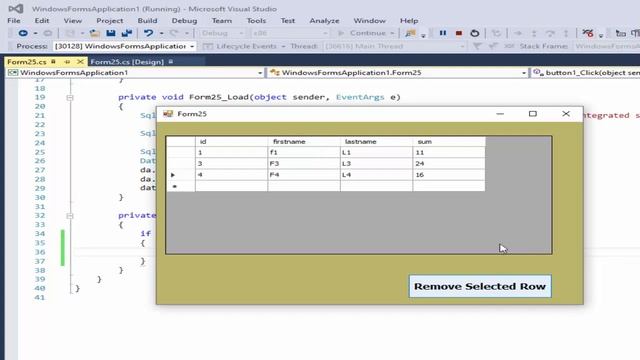 c# tutorial for beginners: Remove selected row and remove multi selected rows in datagridview смотреть онлайн