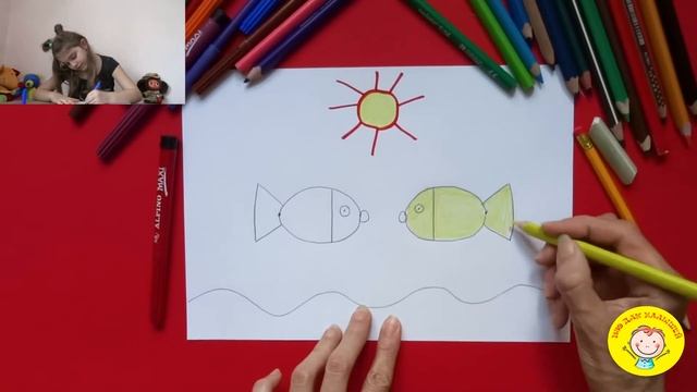 Как нарисовать РЫБОК. УРОК 18. Тема: "рыбки"- цветные карандаши смотреть онлайн