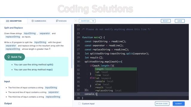 Split & Replace | CCBP JS Coding Assignment 4 Solution | Simple JavaScript Programs for Learners