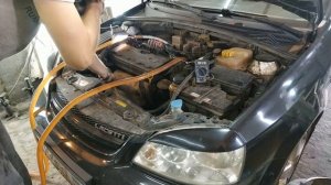 Самая правильная промывка системы охлаждения при помощи установки Chevrolet Lacetti