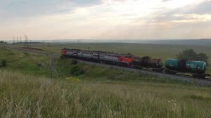 Тепловоз 3ТЭ10У-0067 на перегоне Аккуль-Полтавка