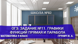 ОГЭ. Задание №11. Графики функций прямая и парабола. Математика 9 класс. Грунич И. А.