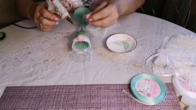 Декор свадебного набора своими руками.