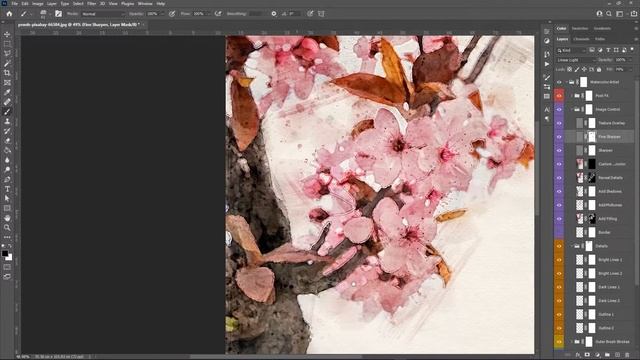 Free effect on Adobe CC - From photo to Watercolor Artwork pretty fast in Photoshop смотреть онлайн