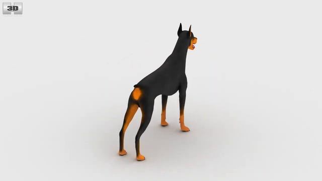 Doberman Low Poly 3D model by Hum3D.com смотреть онлайн