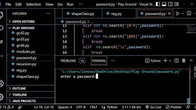 Python Programs|28|regular expressions | password validation