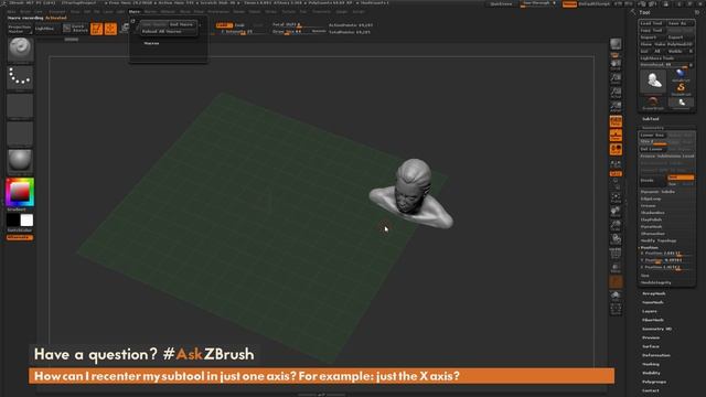 #AskZBrush: “How can I recenter my subtool in one axis?”