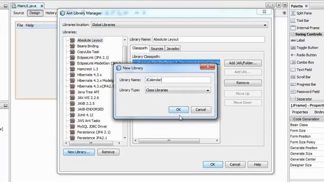 Java Swing Netbeans IDE GUI Tutorial - 13 - How To Setup JCalendar JAR File - Hindi смотреть онлайн
