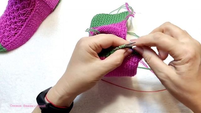 ?На двух спицах - как на пяти❗МК➡️ Бесшовные носочки с укреплением подошвы и задника?