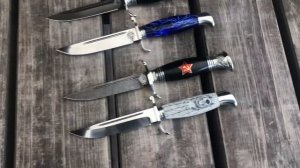 Обзор новинок ножей. Легендарные финки НКВД сталь булат дамаск х12мф. Кузница Акела kupi-nozh.ru