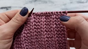 Очень простой узор спицами для вязания шапок, шарфов, кардиганов.