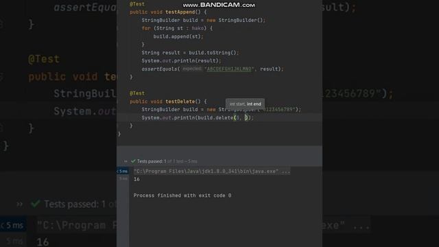 Java でのStringBuilderクラスにあるメソッドdeleteメソッドを実行してみました。文字列「0123456789」を部分削除しました。詳細は説明部にあります。字幕を追加しました。 смотреть онлайн