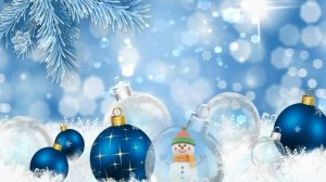 Футаж.  Фон Новогодний_ синие_ прозрачные  шары