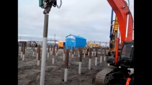 Работа вибропогружателя на севере