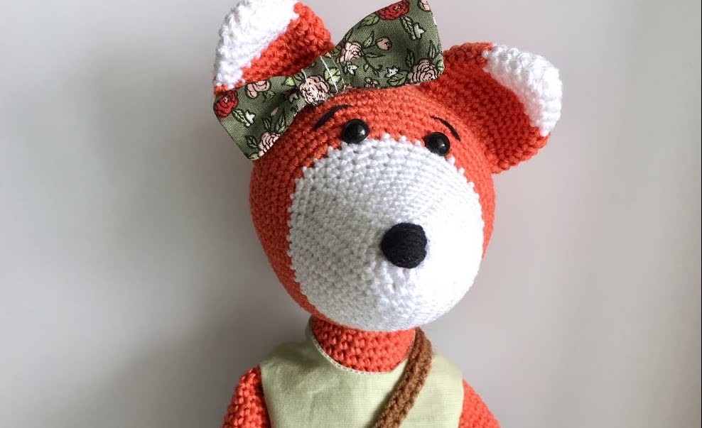 Лисичка крючком. Оформление игрушки. Амигуруми