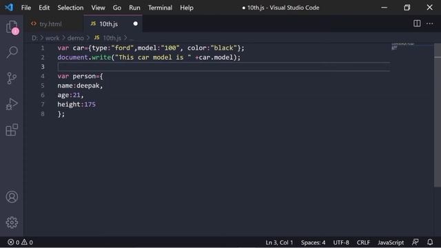 10. JavaScript Tutorial: JavaScript Object Tutorial in Hindi| Object properties and methods  in Js