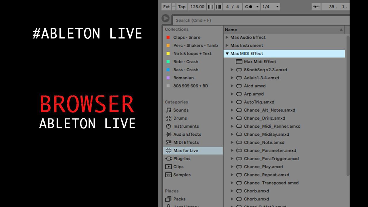 Уникальность работы в Browser Ableton Live или как создать порядок на своем рабочем месте.