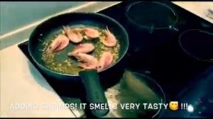 Fried Magadan shrimp in sauce pesto! Жареные Магаданские креветки в соусе песто!