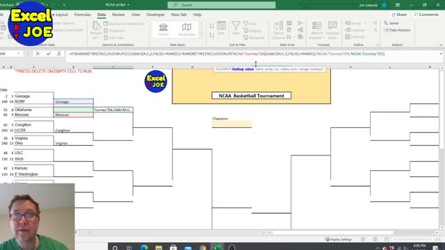 NCAA Tournament Simulator Complete Build in Excel Spreadsheet - Plus see my Results of 10k Sims!
