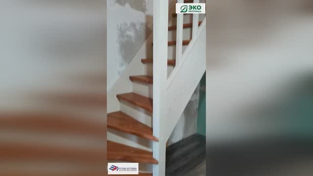 Русская лестница. Монтаж лестницы ЛС-07 М1 поворот направо.
