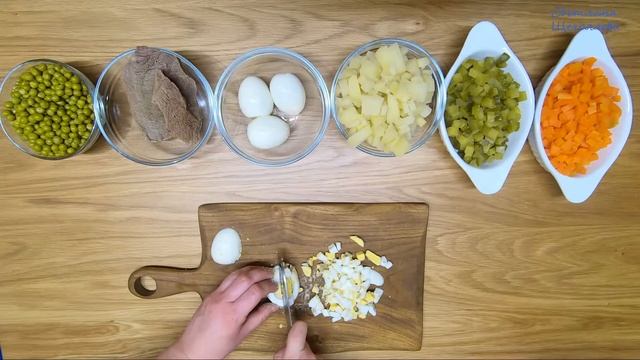 Салат Оливье, простой домашний рецепт смотреть онлайн