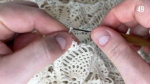 Скатерть крючком, Лусиана, часть 4 из 8 (43-53 ряд)