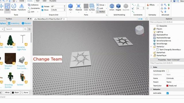 Roblox studio: Team Change Gui Work 2019 смотреть онлайн