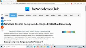 Windows desktop background changes by itself automatically