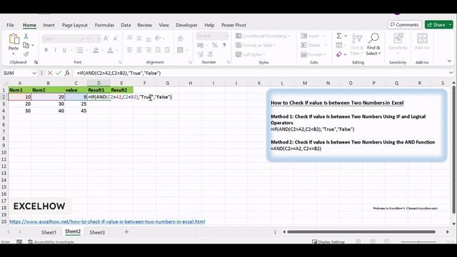 How to Check If value Is between Two Numbers in Excel смотреть онлайн