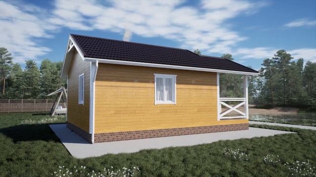 3D презентация проекта Каркасной Бани «ББ-3» | Строительная Компания «Мини-Бани»