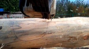 Сруб дикарь запил чаши бензопилой