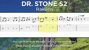 Dr. Stone S2 OP - Rakuen Guitar Tutorial [TABS] (Easy)