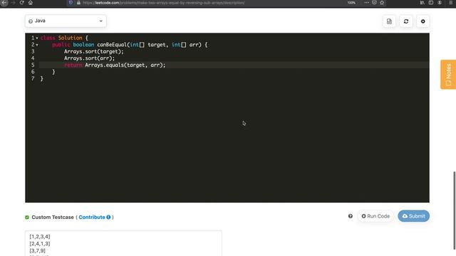 LeetCode 1460 Make Two Arrays Equal by Reversing Sub arrays | Two Solutions смотреть онлайн