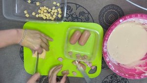 Оладьи с сыром и колбасой. Вкусный и сытный завтрак!