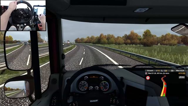 ETS 2 | DAF XF105 Double Trailer | Logitech g923 and Web cam [4k] смотреть онлайн