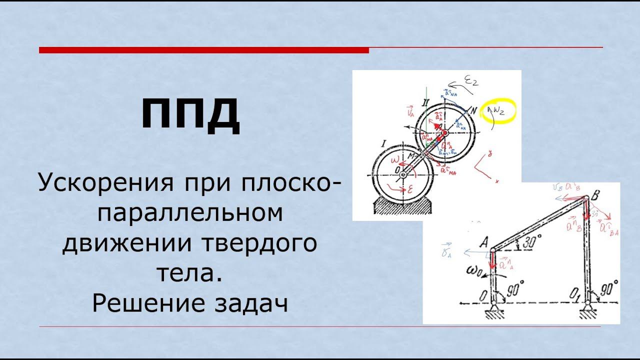 Ускорения при плоско-параллельном движении (запись практического занятия)