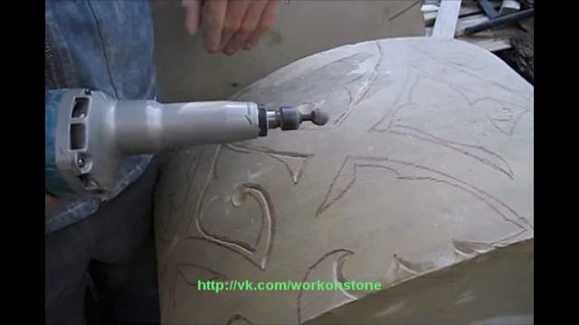 Обработка известняка. Плоскостная резьба. смотреть онлайн