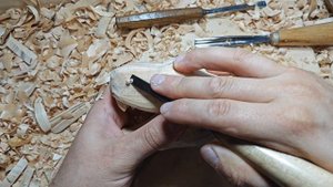 Резная змея в виде посоха часть 2