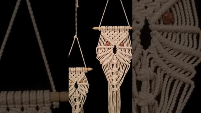 DIY : Macrame owl pattern wall hanging handmade with Wooden beads