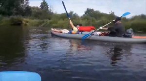 Неман август 2020.  Kayak rafting. Belarusian.