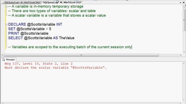 How to Declare and Initialize Variables in T-SQL - Part 1