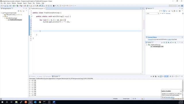 Java Traditional For Loop смотреть онлайн
