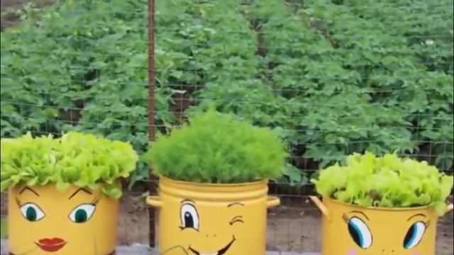 кашпо из старых кастрюль и ведер