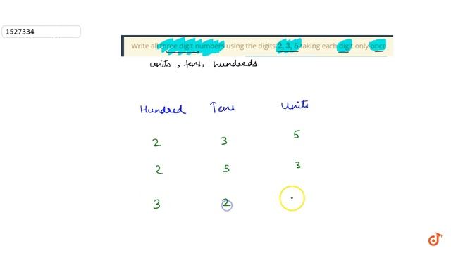 Write all three digit numbers using the digits `2,3,5` taking each digit only once смотреть онлайн